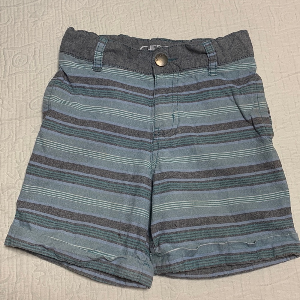 3T (6/$20) Teal Cotton Striped Shorts by Cherokee